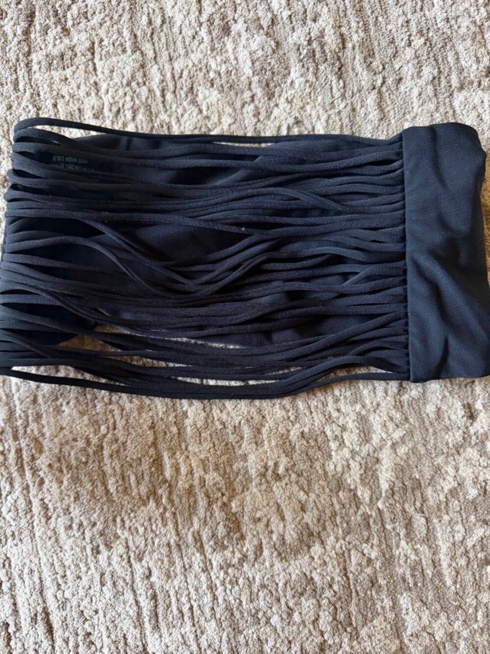 MIKOH Black Strappy Bandeau Bikini Top - S
